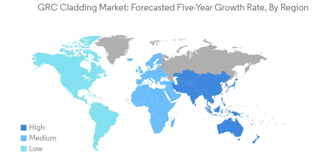 Market Analysis of GRC Cladding Market: Forecasted Growth Rate by Region